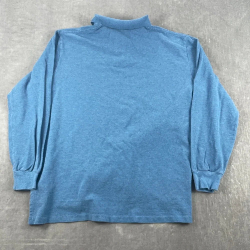 Polo Ralph Lauren Mens XL Blue Long Sleeve Polo Shirt Embroidered Pony Logo